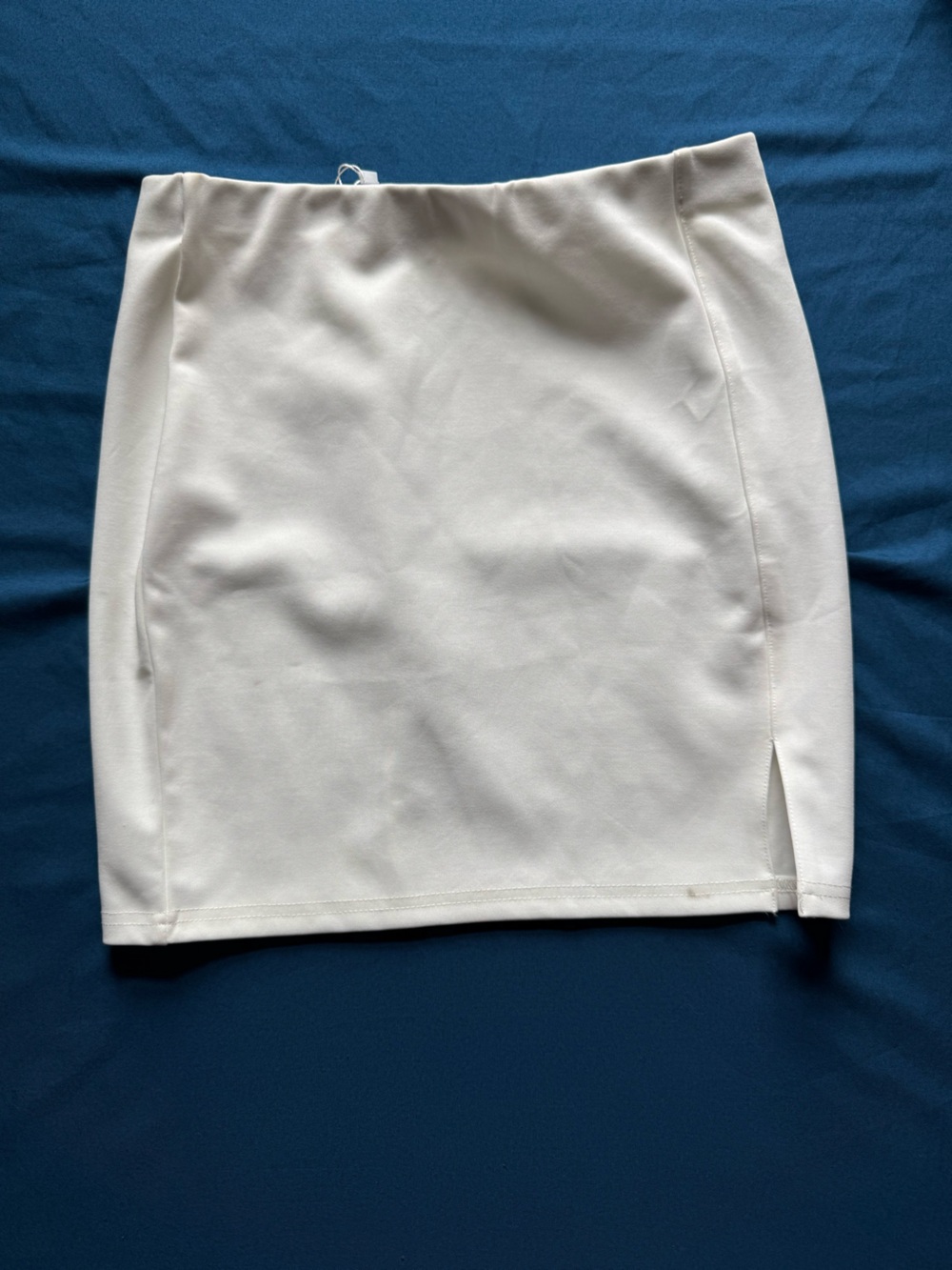 Cream Mini Skirt Academia Side Slit old money preppy Aesthetic Nautical Small